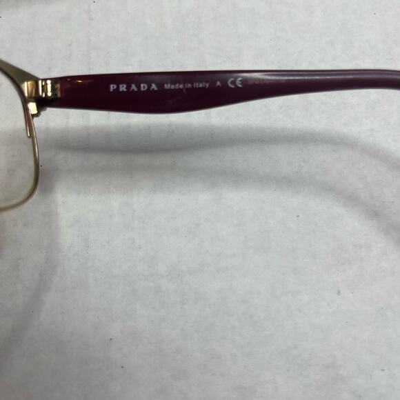PRADA Maroon & Gold PR 65RV 53 x 16 Lightweight Women’s Designer Eye Glasses - Picture 4 of 12